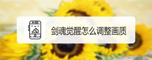 剑魂觉醒怎么调整画质