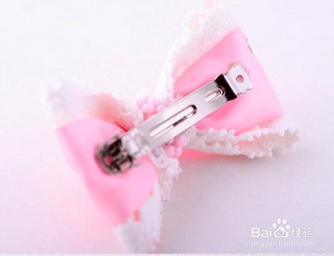 粉色蕾丝小公主发卡制作教程