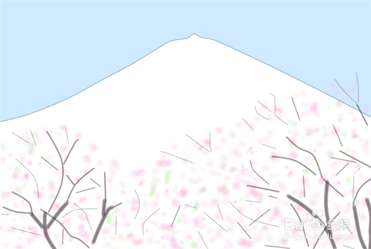 如何画富士山