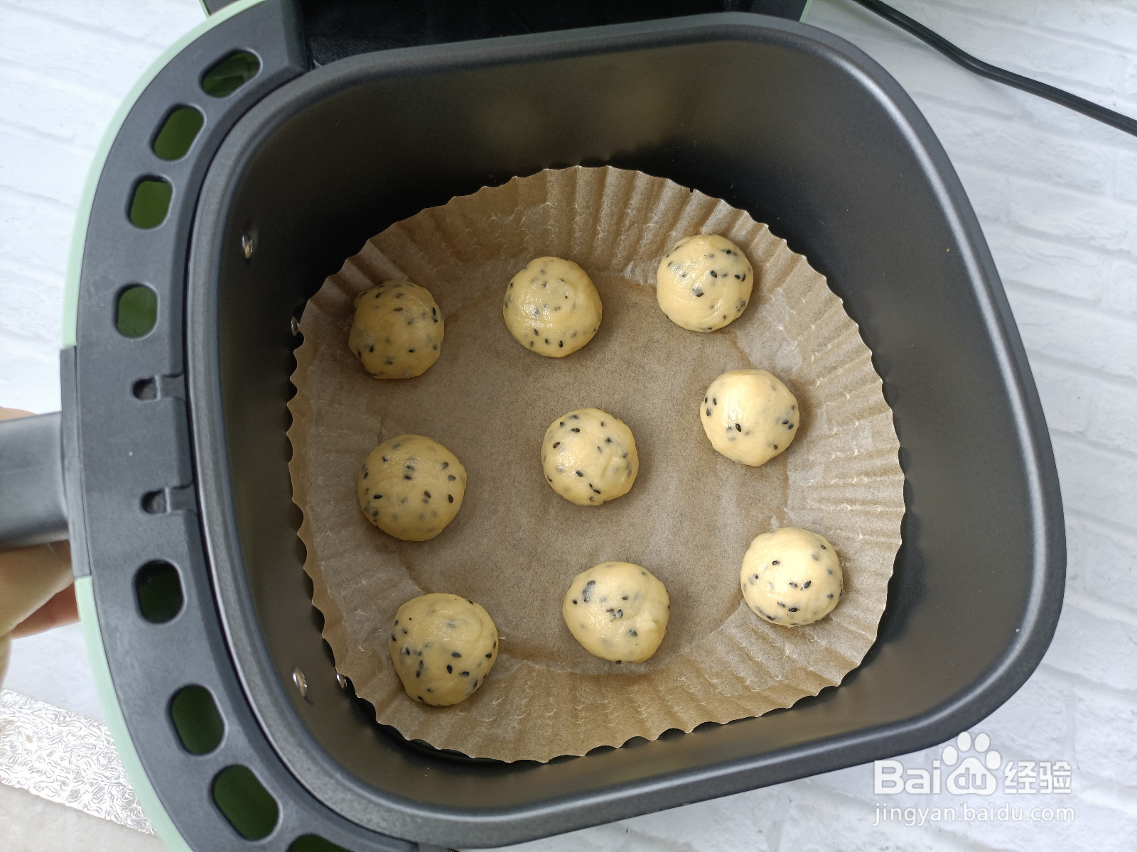 黑芝麻麻薯包空气炸锅版的做法