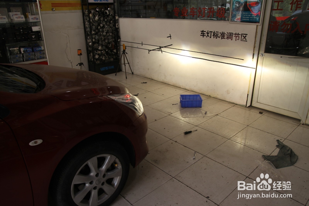 北京解灯坊尼桑骐达改装透镜车灯升级案例分享