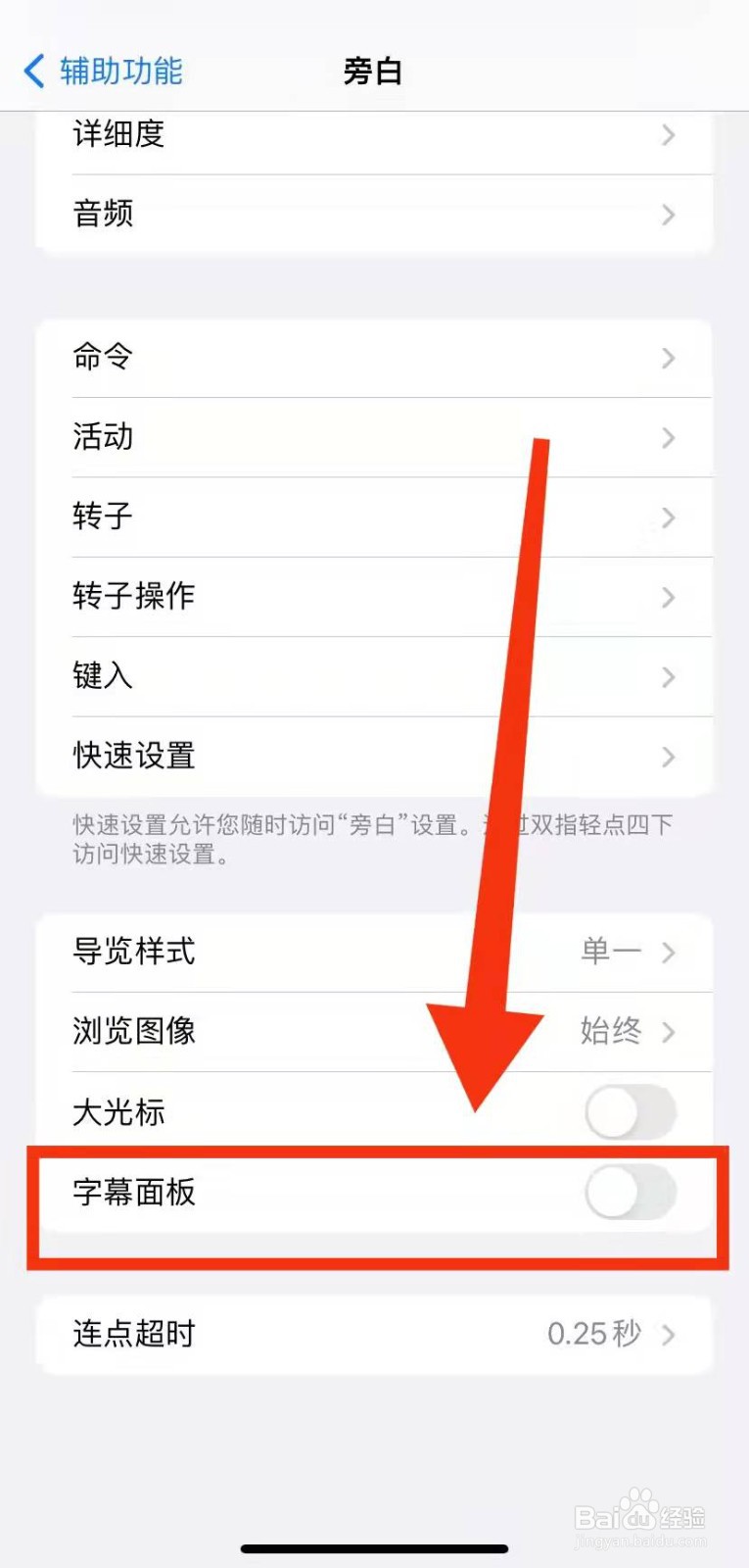 怎样开启iPhone11的“字幕面板”