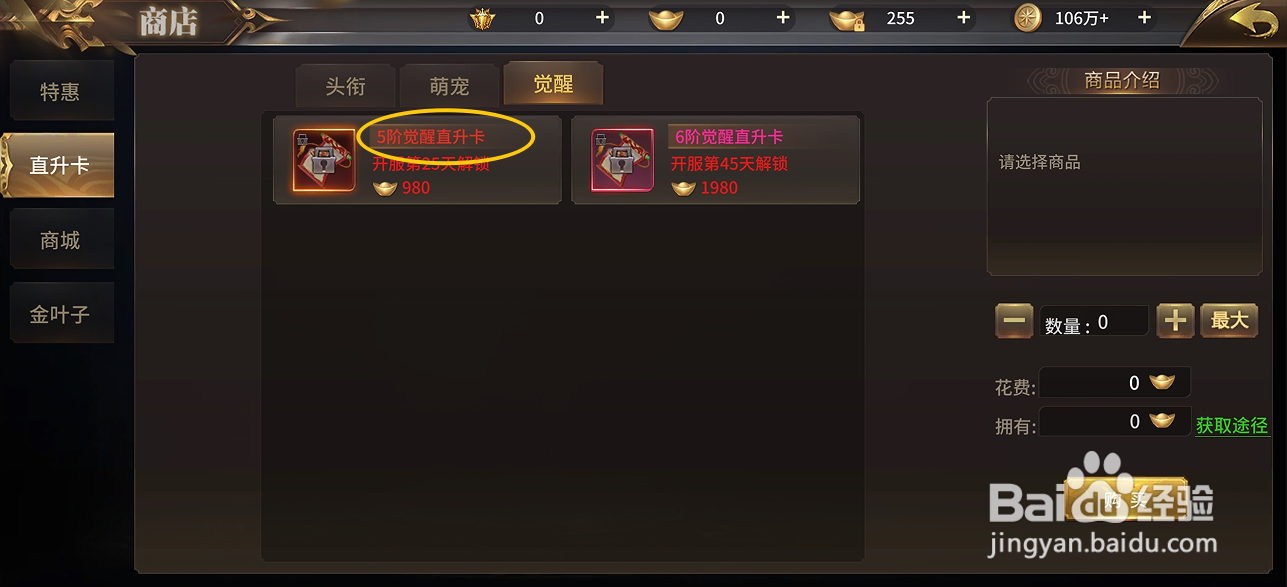 绝世武林在哪里可以买到4级觉醒直升卡