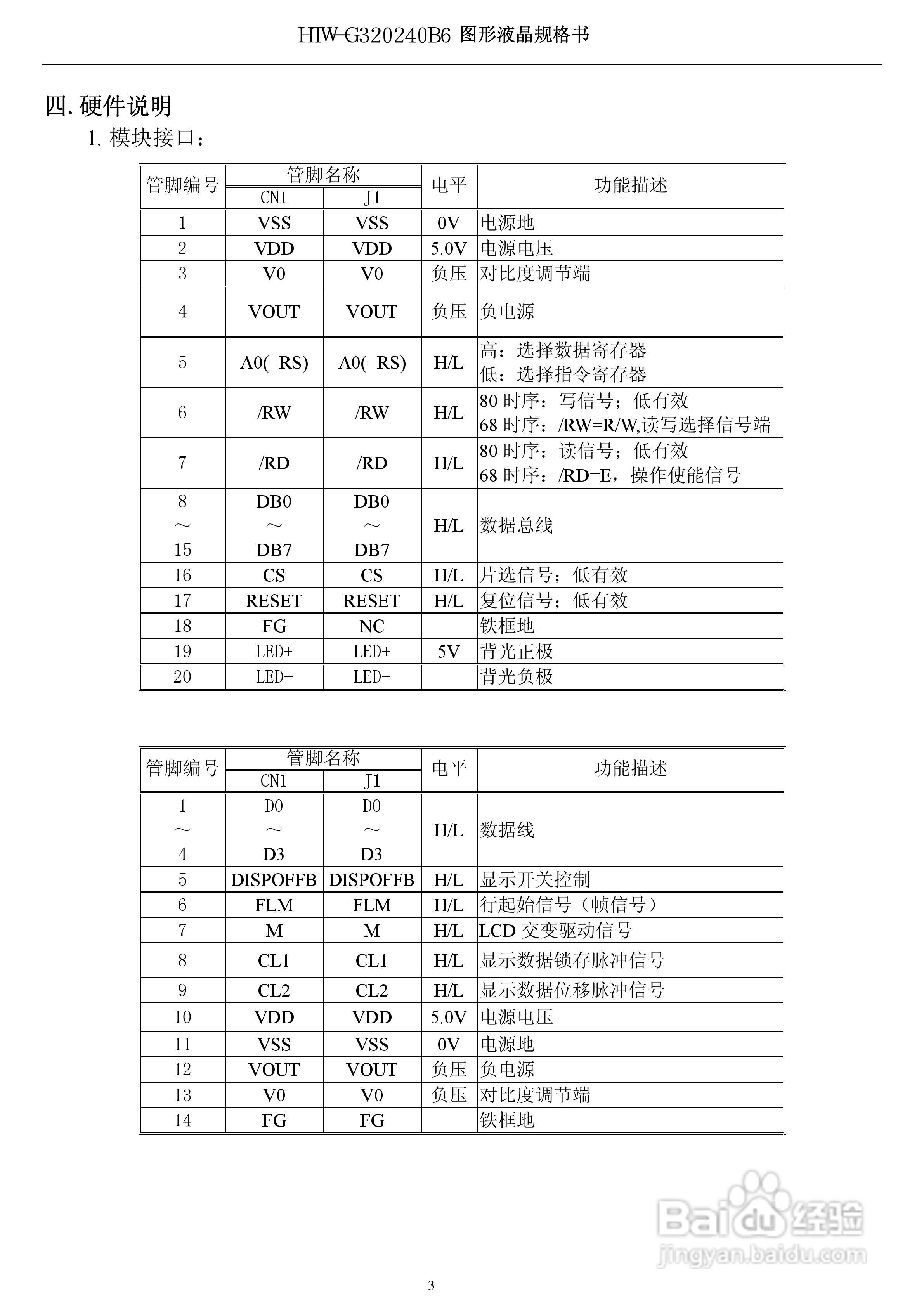 HTW-G320240B6液晶显示模块使用手册:[1]