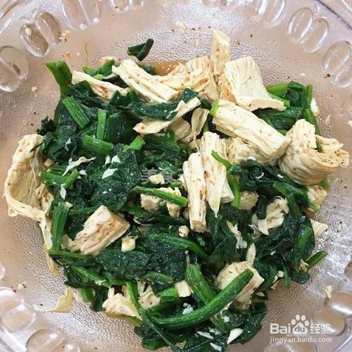 麻汁拌菠菜腐竹