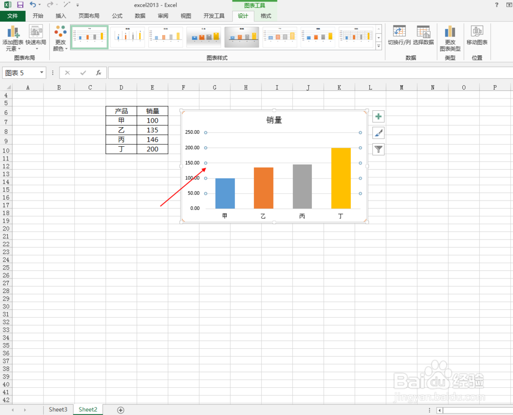 excel2013中如何删除图表中的线条