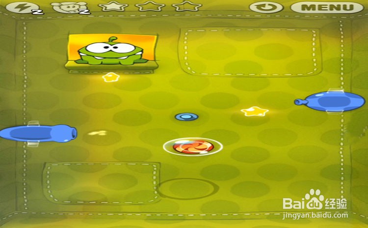 手机游戏割绳子level2-1、level2-2三星攻略