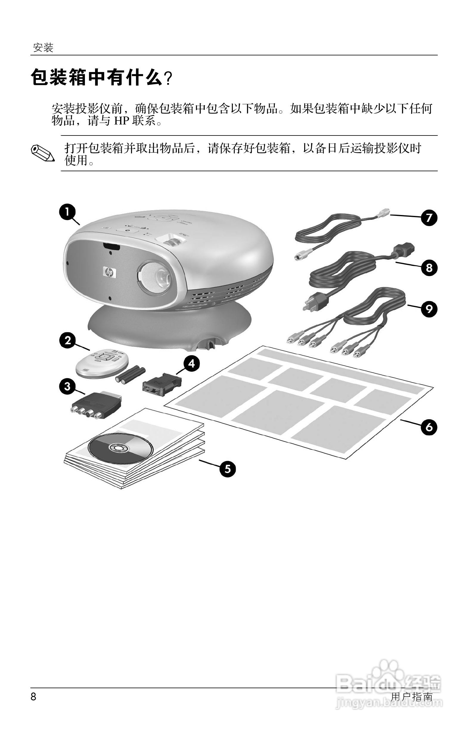 HP ep7100 Series Home Cinema数字投影仪用户说明书:[1]