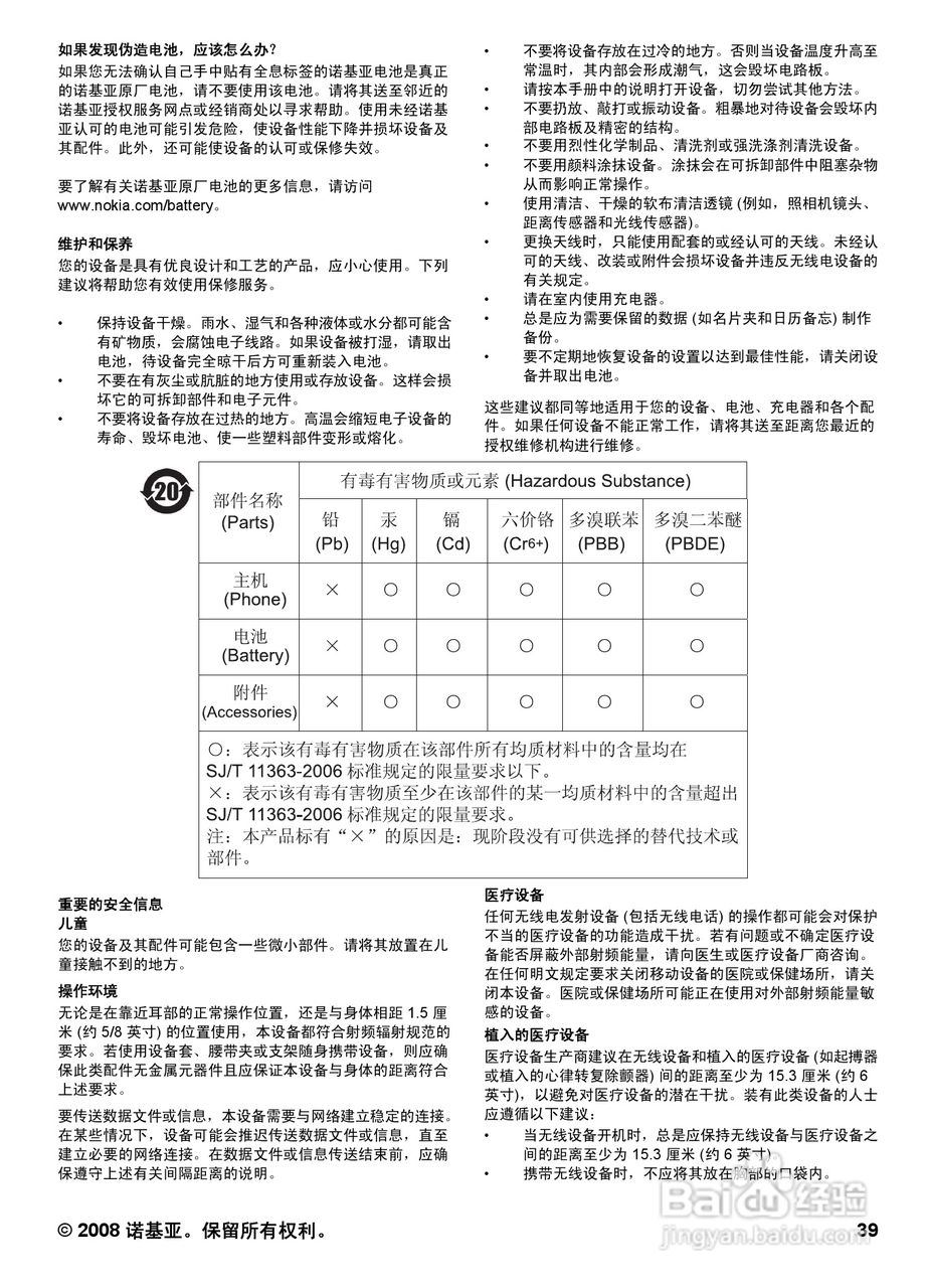 诺基亚6600S手机使用说明书:[4]