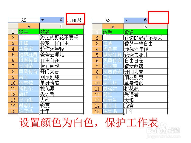 Excel安全设置使用方法：[1]隐藏数据