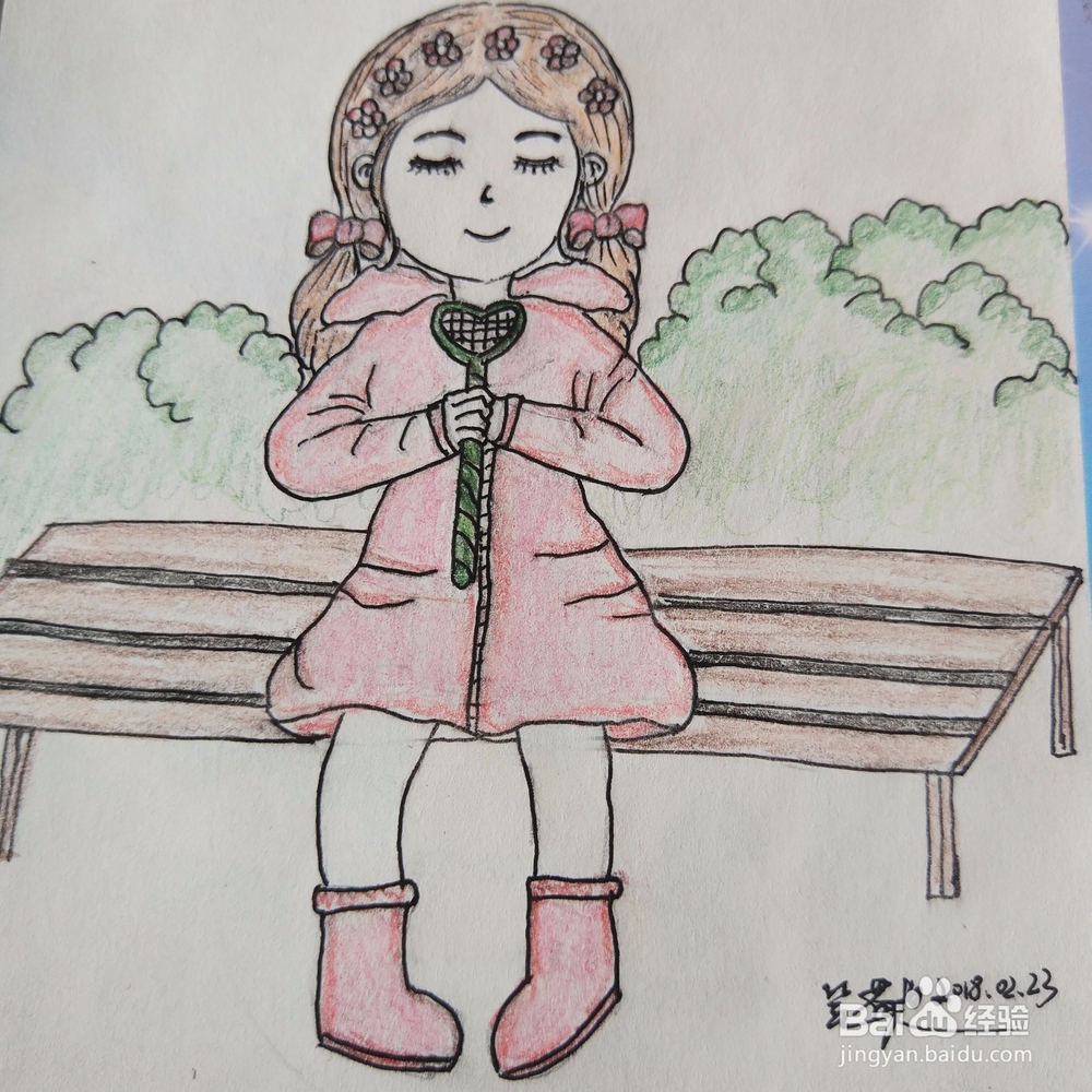 简笔画：可爱萌萌哒女孩步骤图