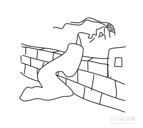 孟姜女长城的简笔画