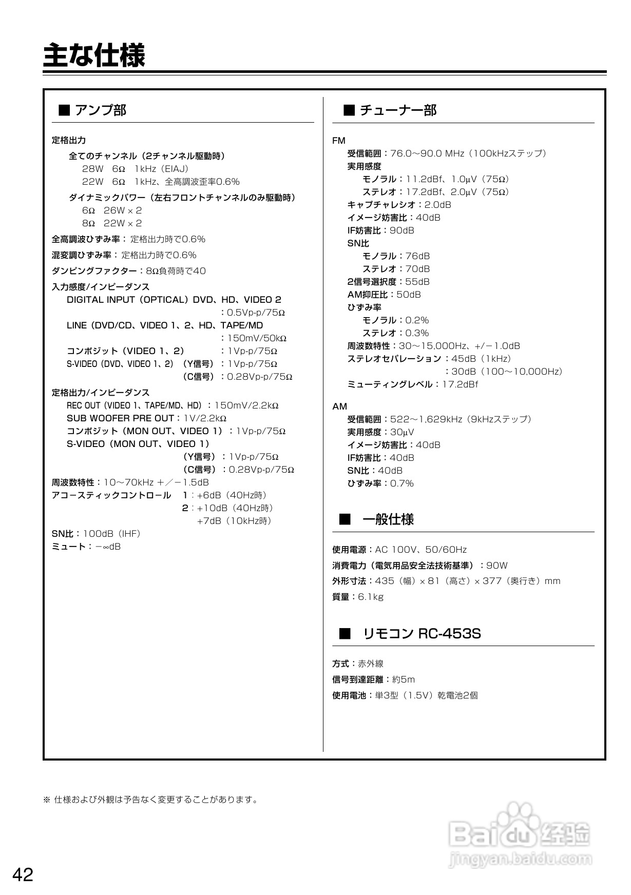 ONKYO TX-L5功放说明书:[3]