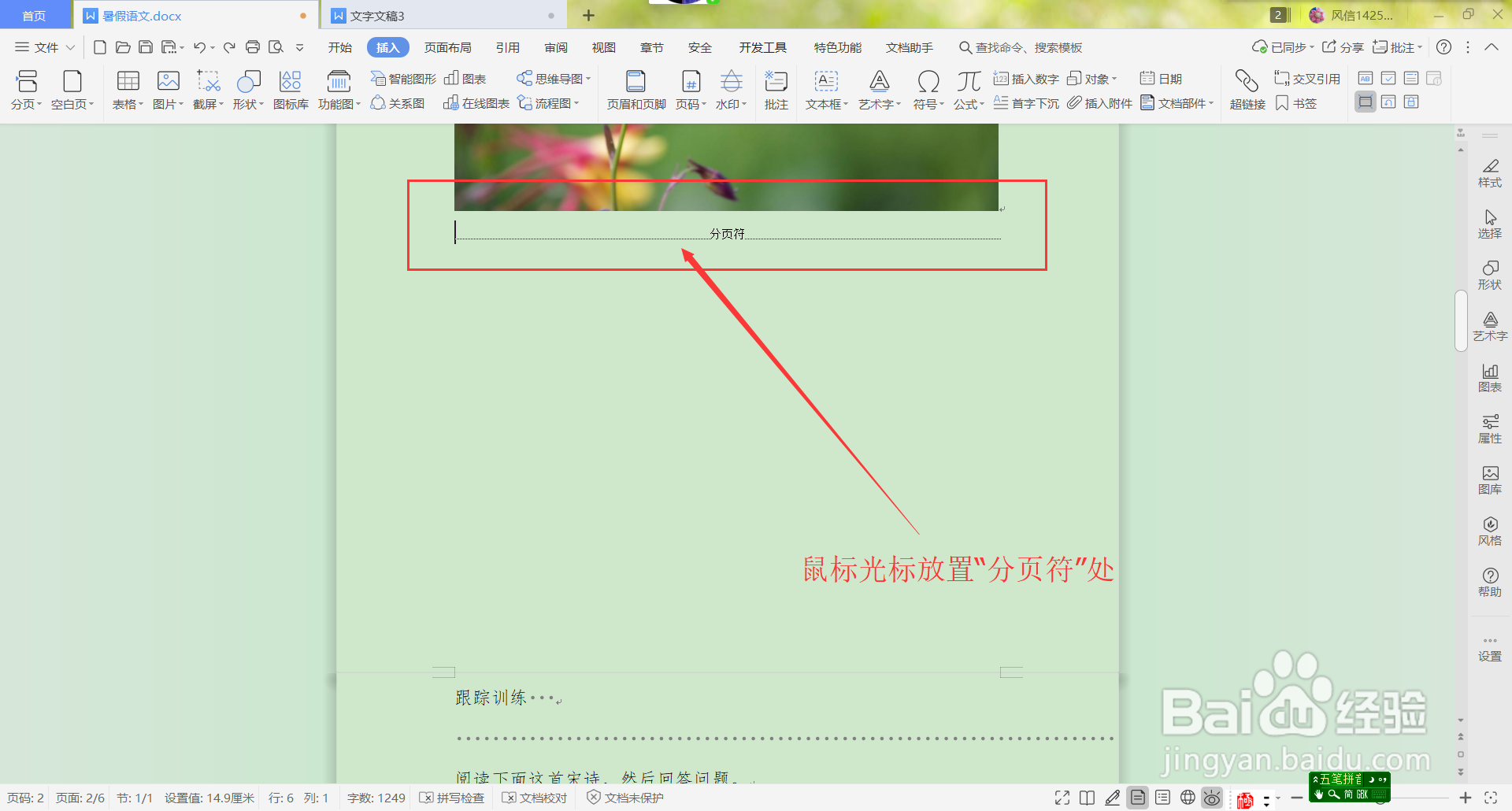 Wps中如何删除分页符？