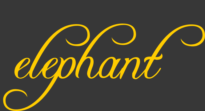 elephant的手写体怎么写