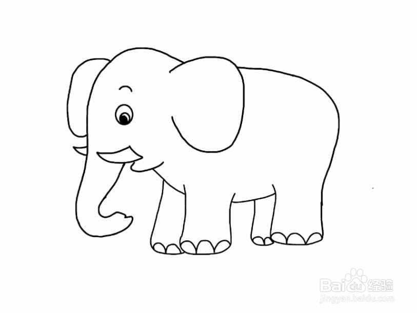 怎么画大象简笔画