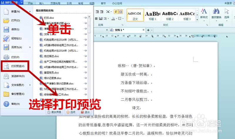 word/wps文字如何打印预览