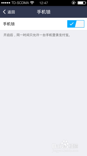 支付宝钱包手机锁怎么开启