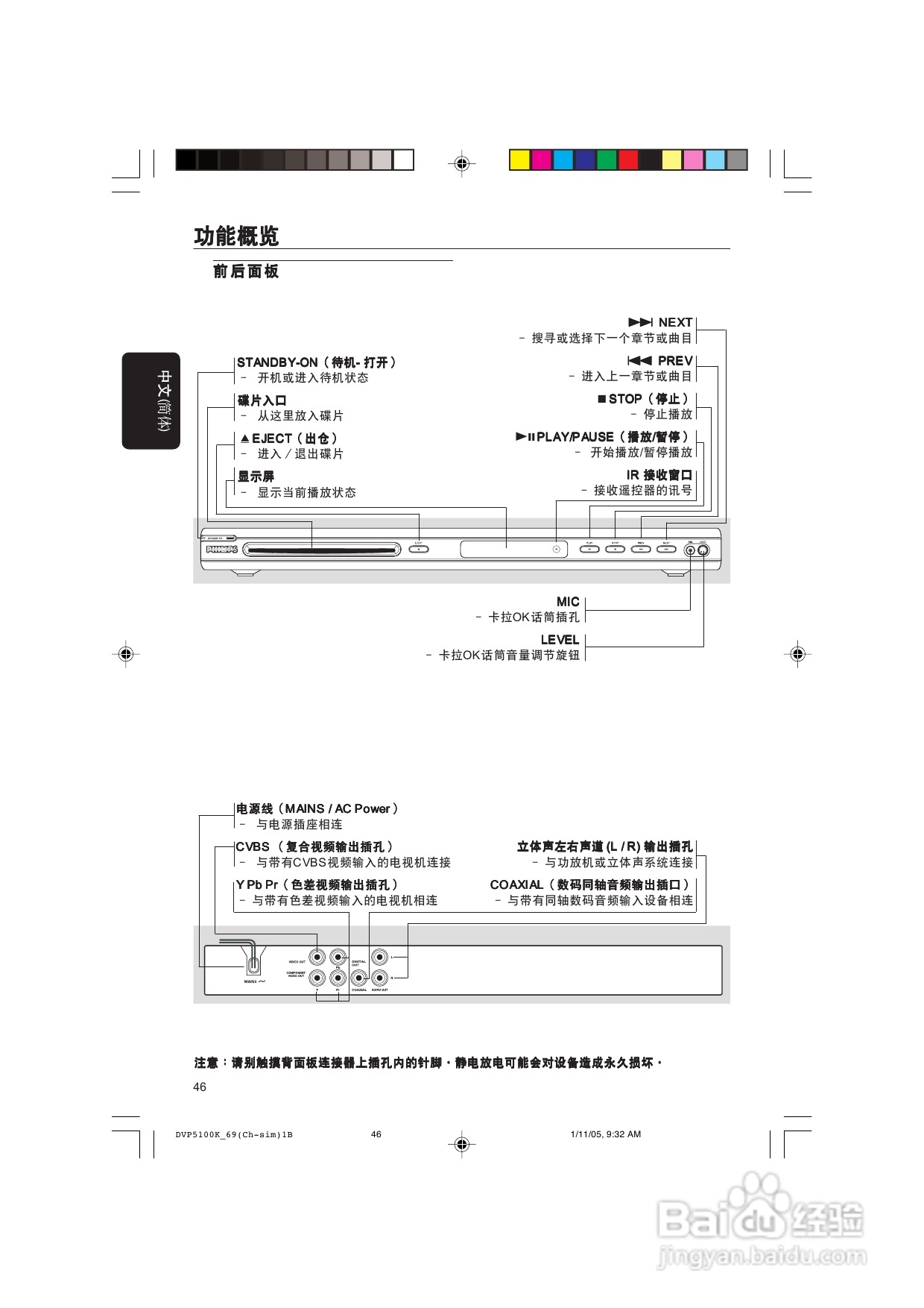 飞利浦DVP5100K/93 DVD播放机使用说明书:[1]
