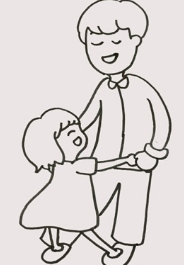 爸爸牵着女孩的简笔画怎么画好看