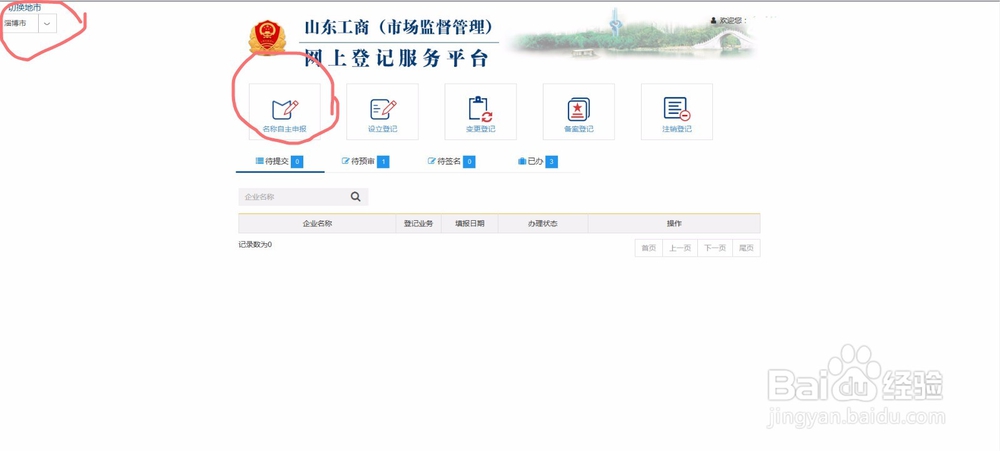 网上申报公司名称流程