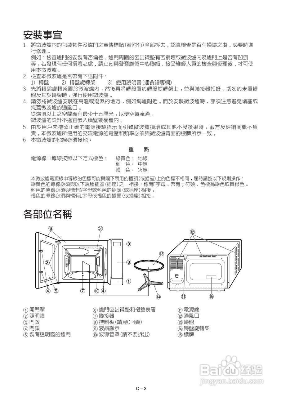 声宝R-242H型微波炉说明书:[1]