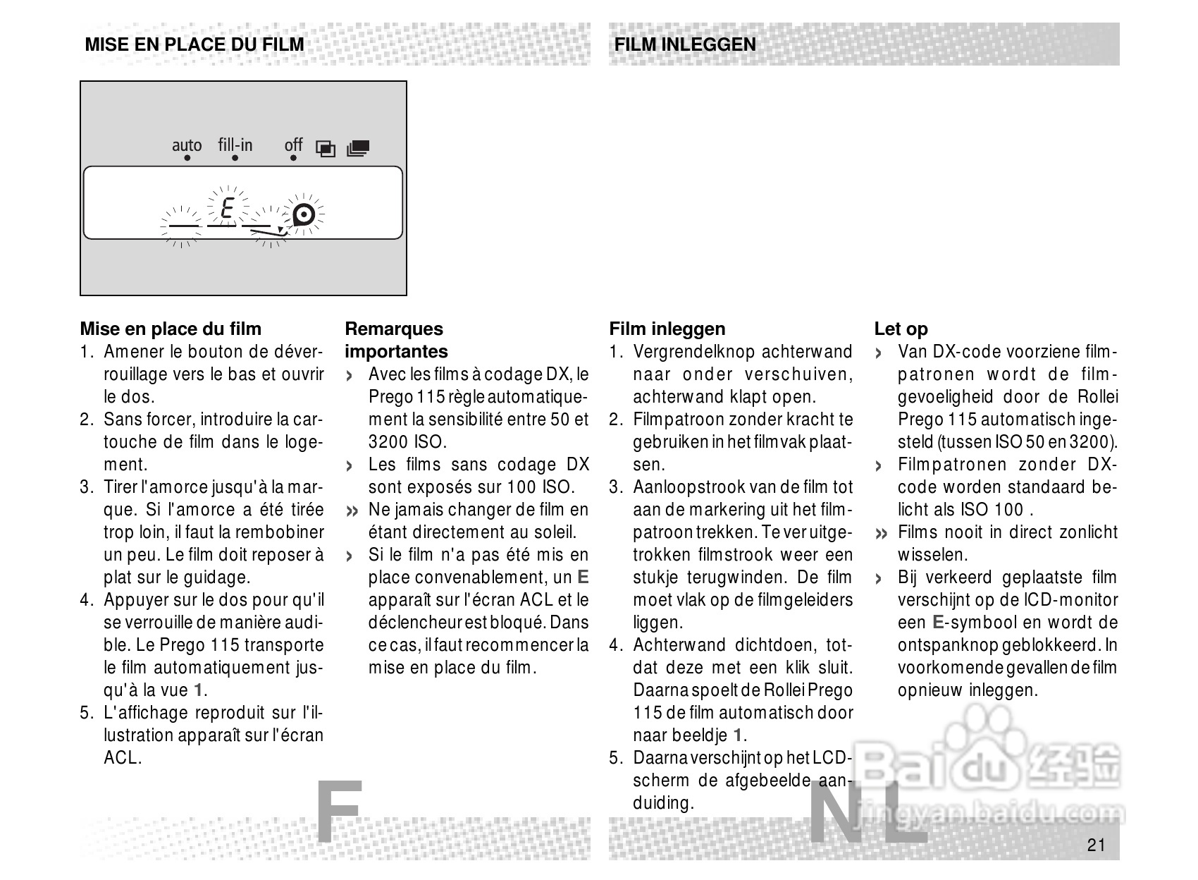 Rollei Prego 115型数码相机使用说明书:[3]