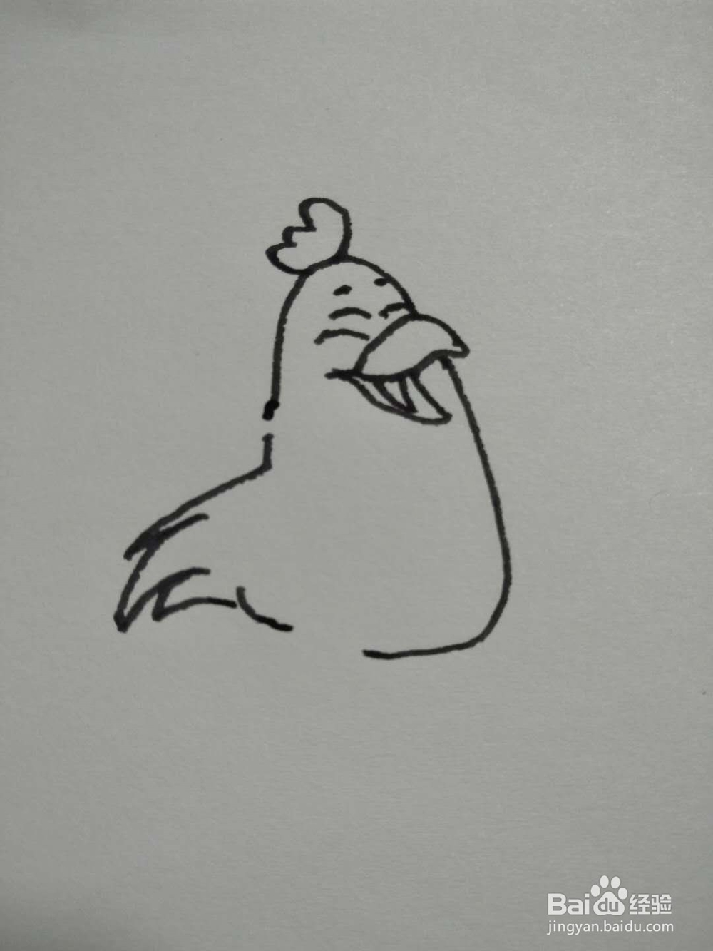 母鸡的简笔画法（四）