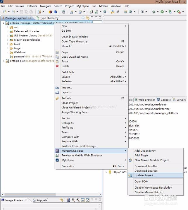 图解svn检出的maven项目如何导入myeclipse