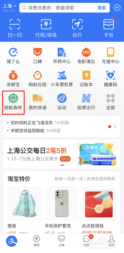 支付宝蚂蚁森林加速器怎么获得