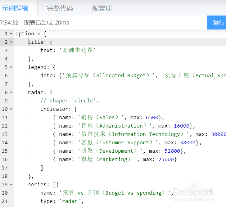 画雷达图的三种方式
