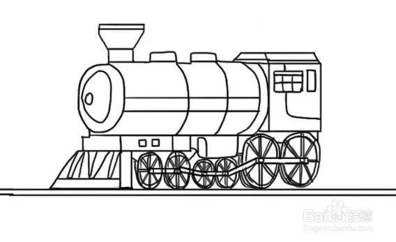 如何绘制老式蒸汽机火车头