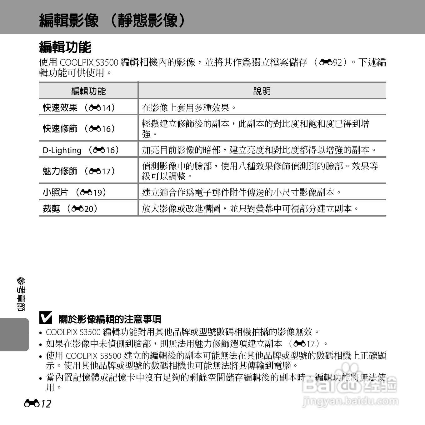 尼康COOLPIX S3500数码相机说明书:[13]