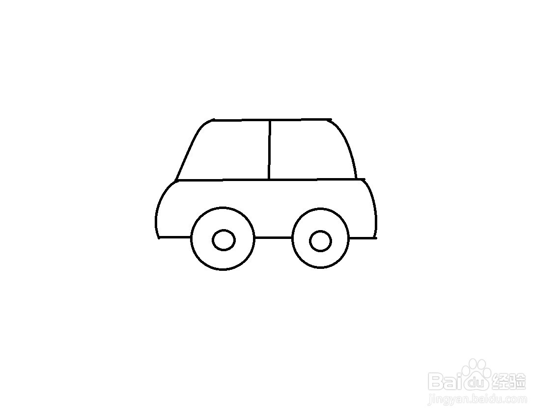 用一个三和两个圆画小车的方法