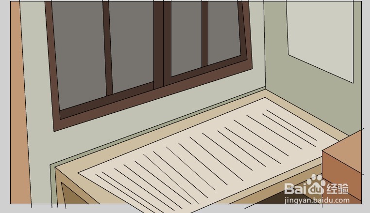 Flash画一个古代房子内部床的场景