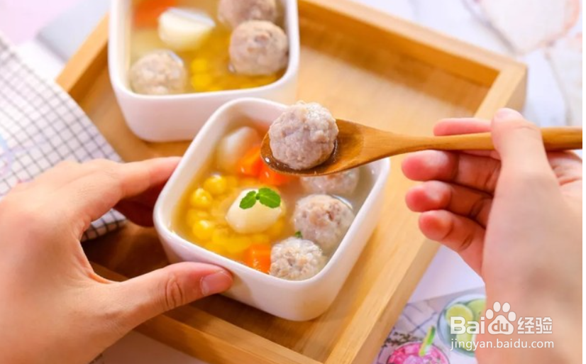 美味山药玉米肉丸汤