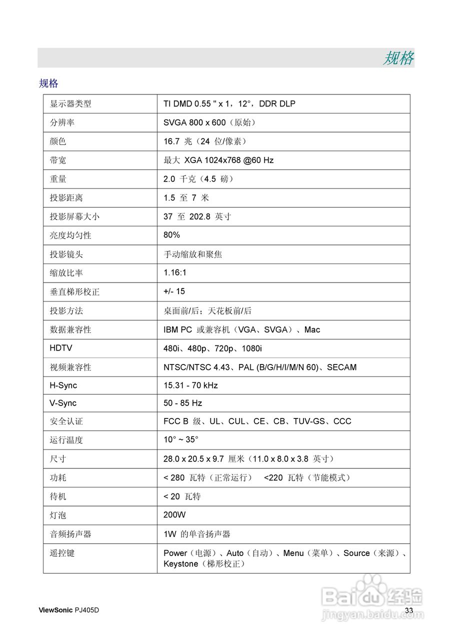 优派PJ405D投影仪使用说明书:[4]