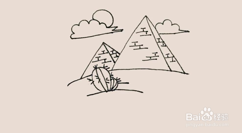 埃及胡夫金字塔简笔画图片