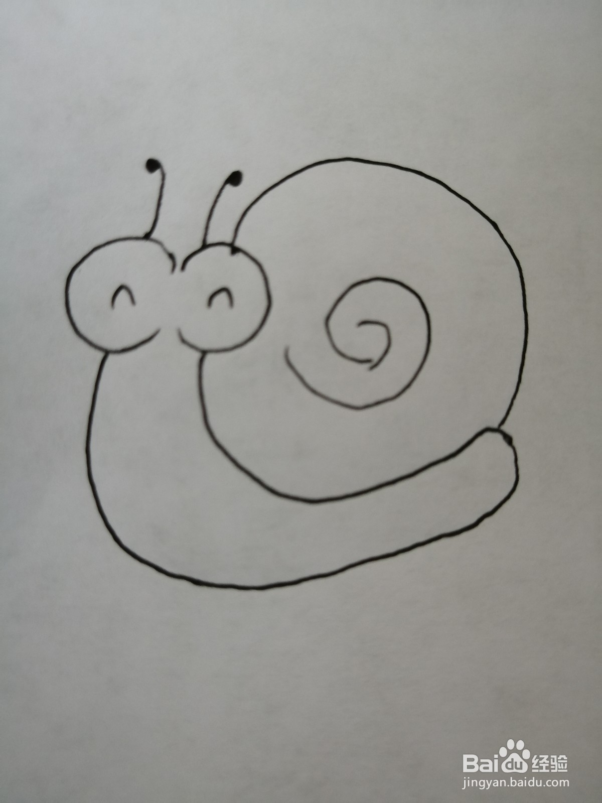 简笔画可爱的小蜗牛怎么画