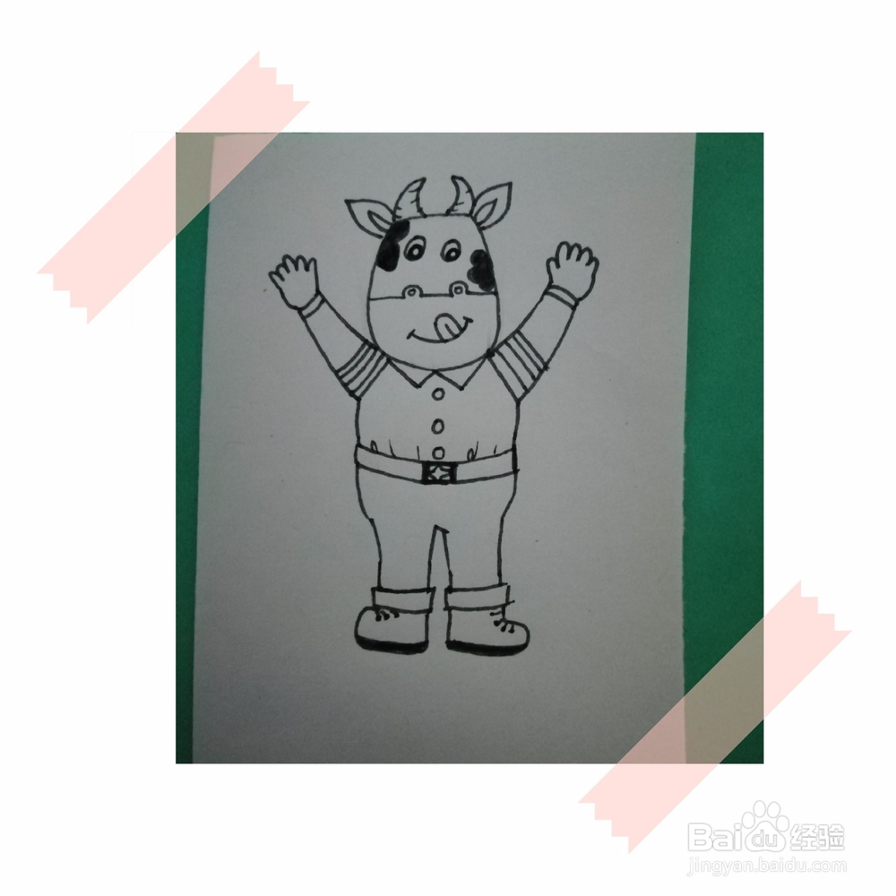儿童卡通画奶牛