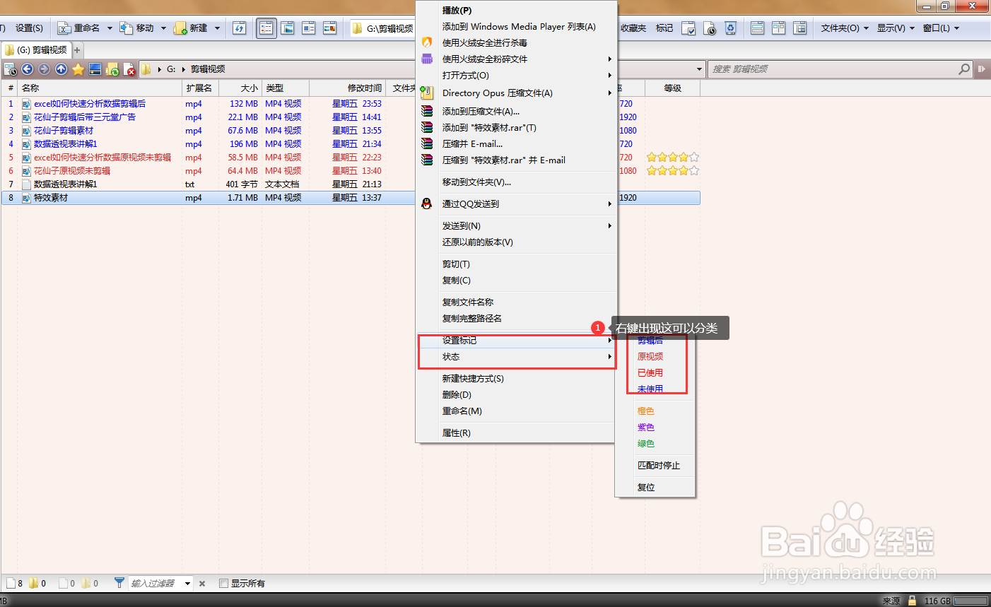 Directory Opus12给文件标记分类设置方法