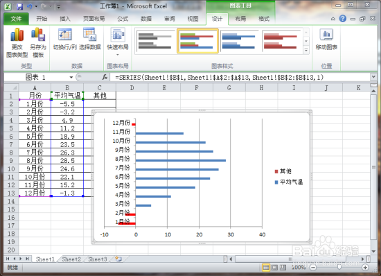 Excel表格图表中用指定颜色表示负值