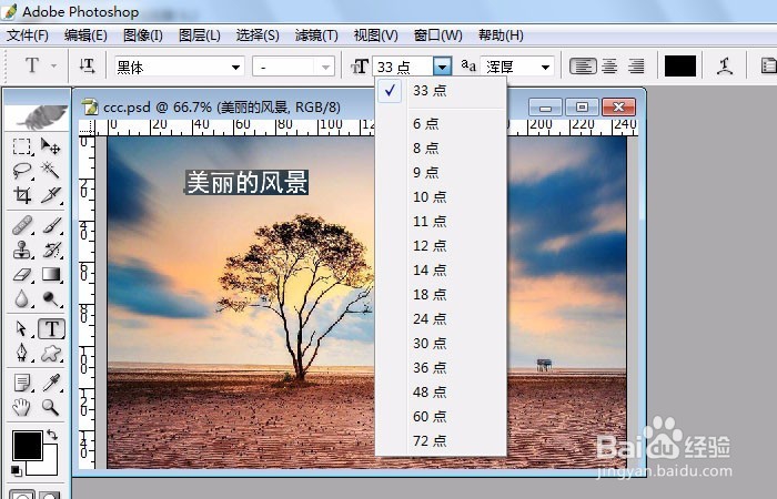 如何用PS(photoshop)给照片加文字
