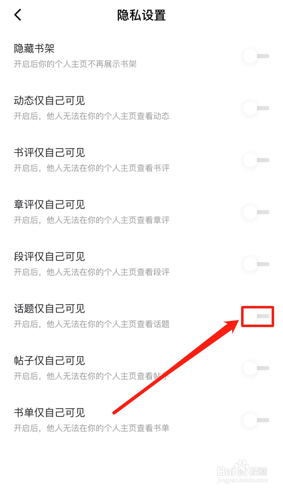 如何设置番茄小说话题仅自己可见