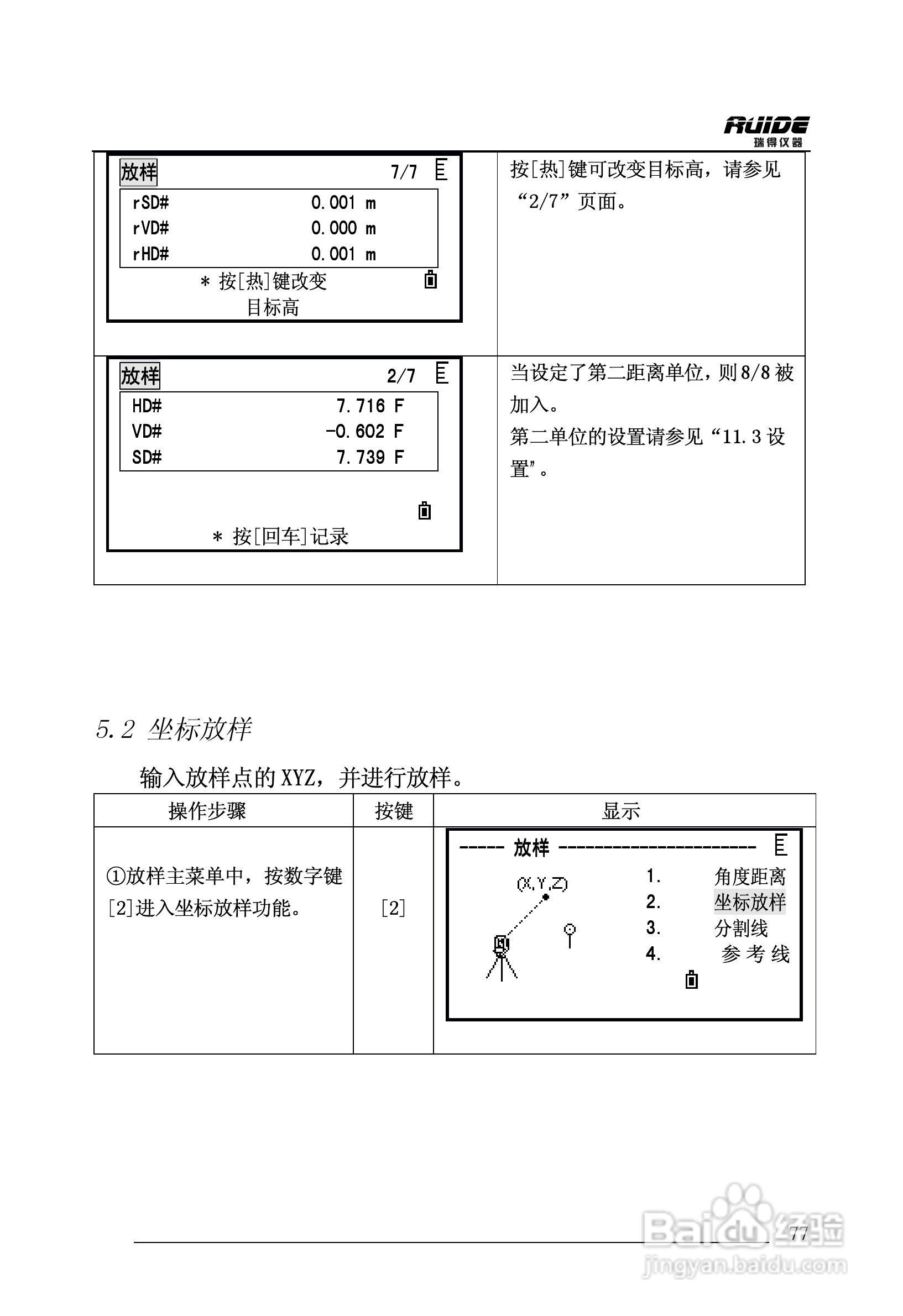 瑞得RTS-862/5R全站仪说明书:[8]