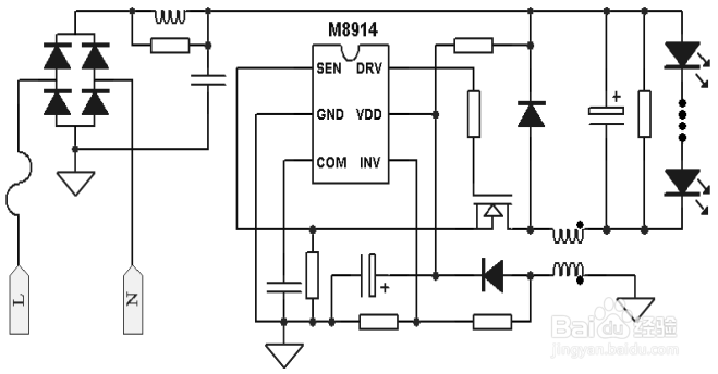 <b>单级有源功率LED驱动茂捷M8914兼容矽力杰SY5824</b>