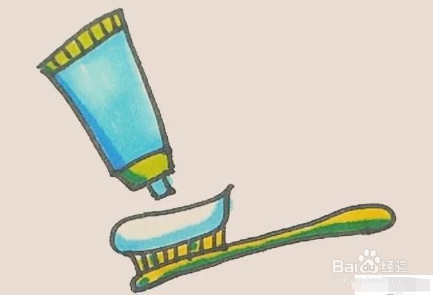 伴儿成长简笔画系列-怎样画牙膏牙刷简笔画
