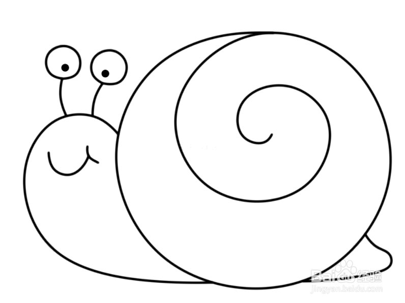 蜗牛结构简笔画图片