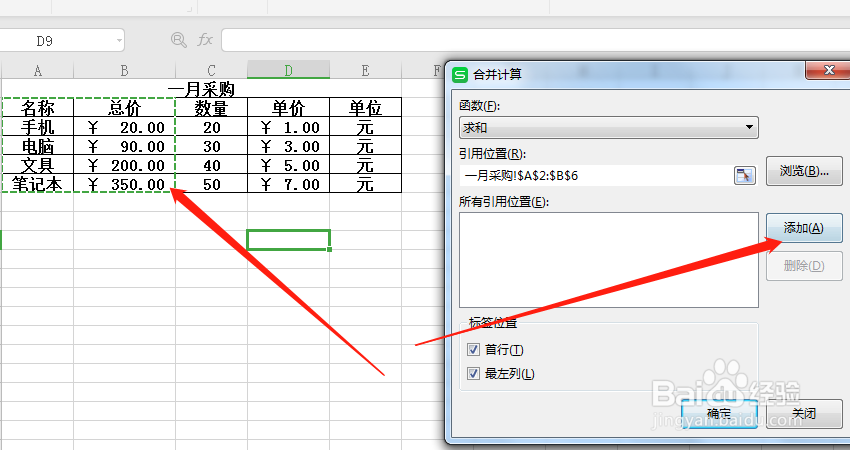 Excel表格中,如何进行部门采购汇总计算?