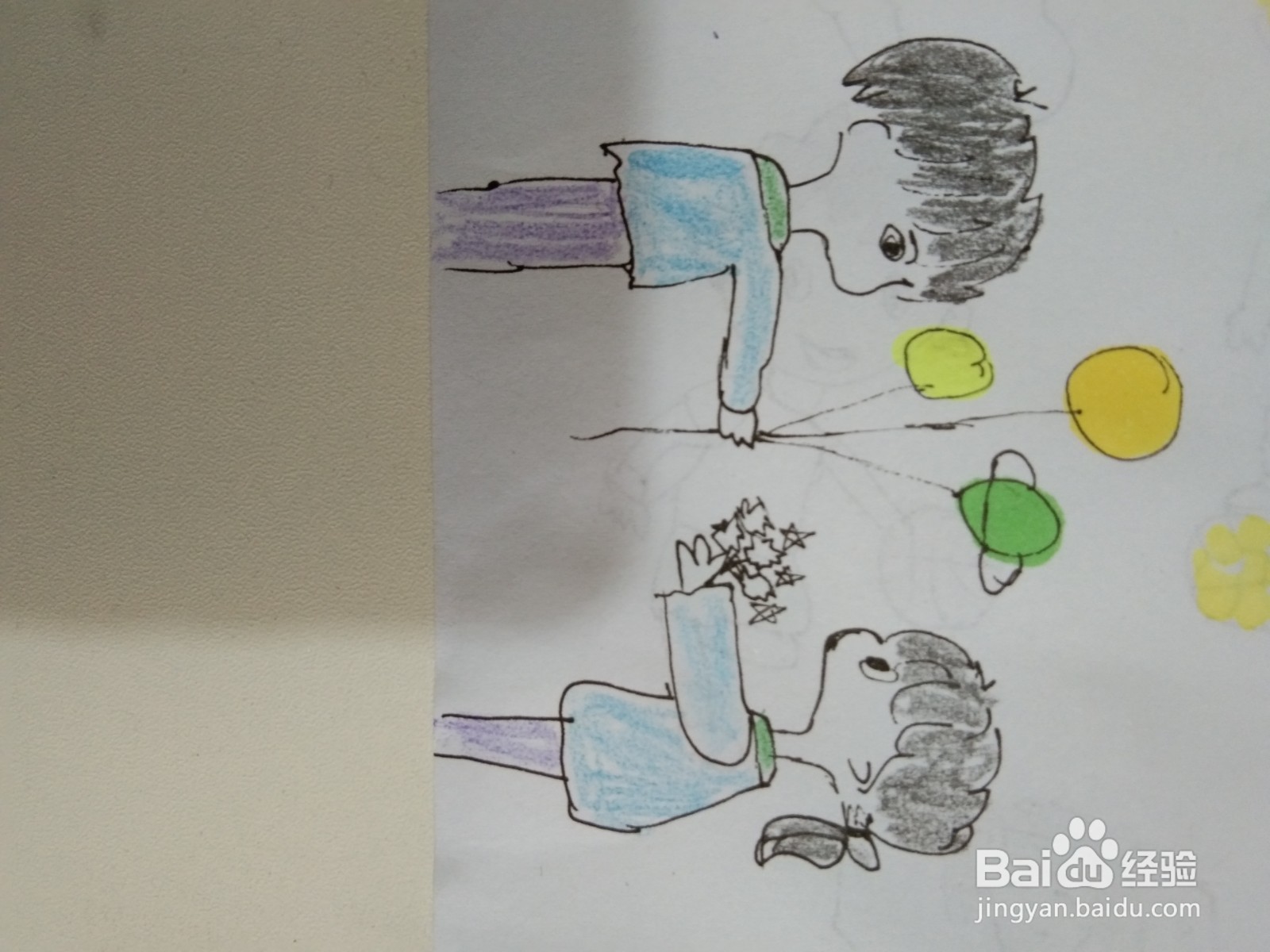如何画简笔画浪漫小情侣